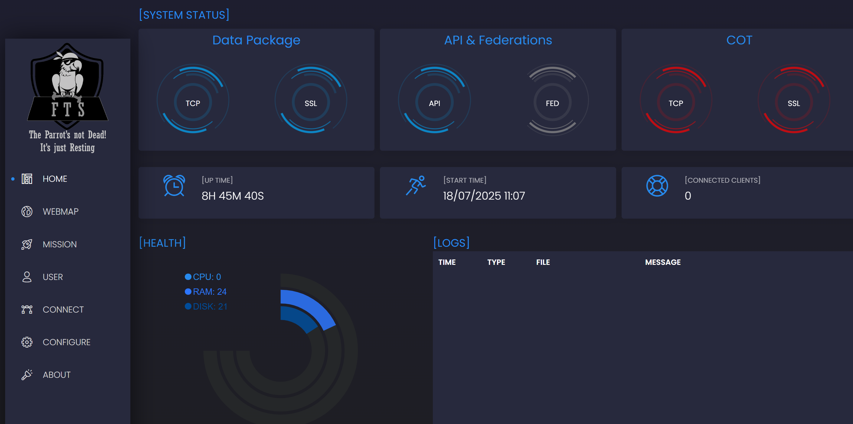 TAK Server UI Dashboard